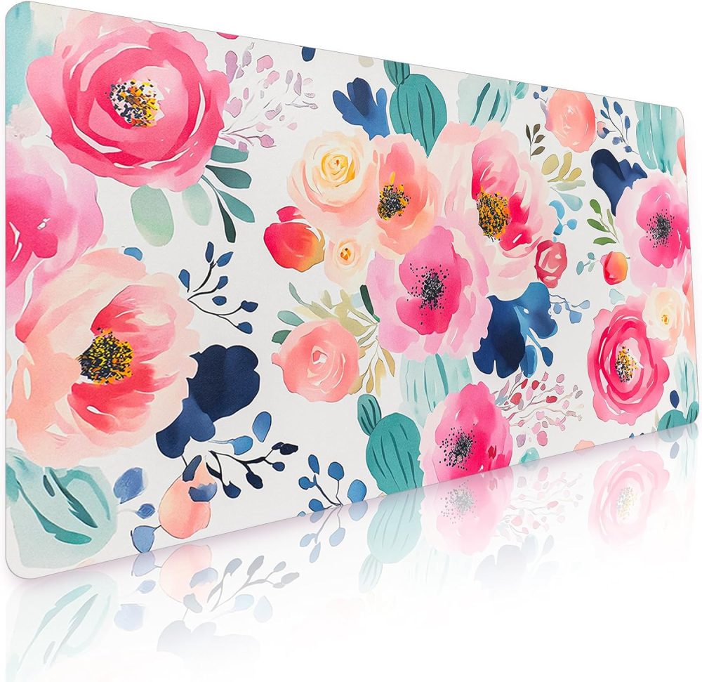 Bloss Flower Desk Mat, Leather Desk Pad, Desk Matt for Desktop, Waterproof Desk Pad Mat, Computer Mat for Office Work/Home/Decor/Desk Protector(31.5 x 15.7 Inches) - Image 9